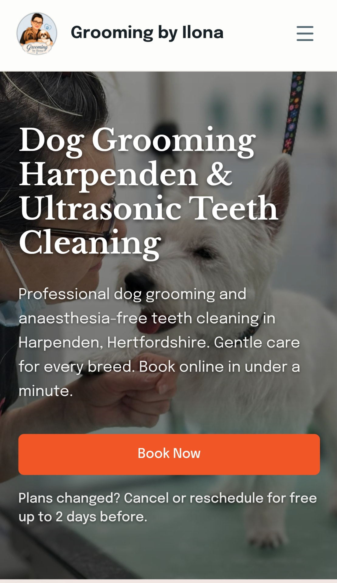 Grooming by Ilona homepage with online booking